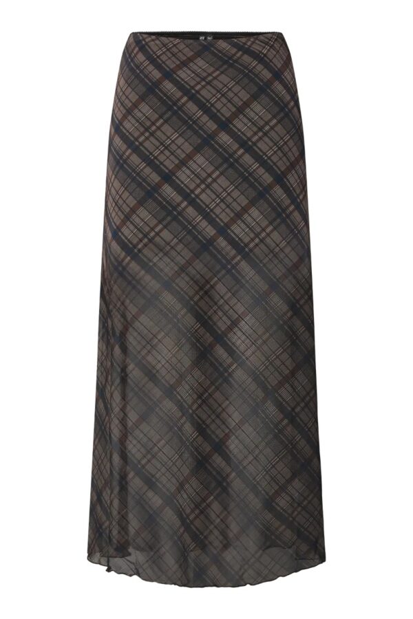 Pieces - Nederdel - Jess HW Ankle Mesh Skirt - Brown Lentil, Brown, Black (Levering start august)