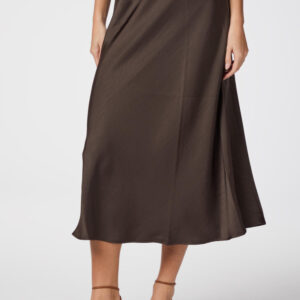 Bovary nederdel satinnederdel - Dark Brown