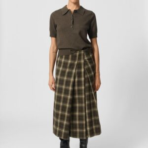 Elaine midi nederdel - 697 Green Multi Check