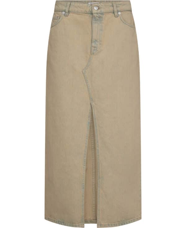 Long Slit Denim Skirt